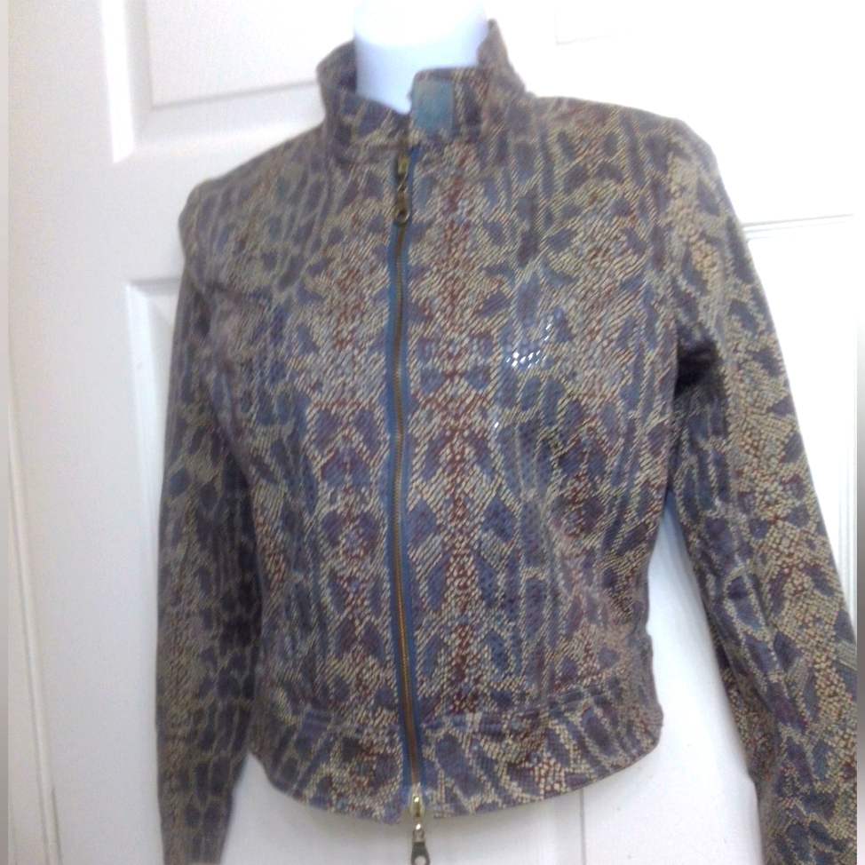 A.B.S Leather Python Bikers Jacket. Size 4